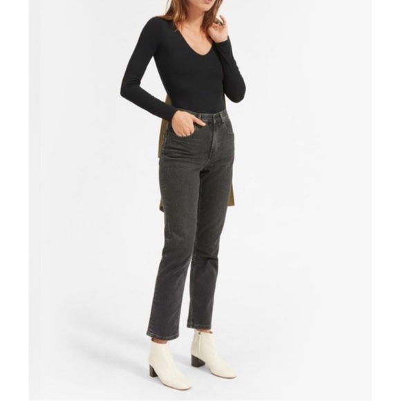 Everlane The V Neck Long Sleeve Body Suit Thong in Black, size Small - Picture 10 of 10